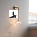 Axyaa Gray Glass LED Bathroom Mirror Light Copper Nordic Wall Sconce