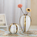 Axyaa Ceramic Pumpkin Petal Vase - Handmade Modern Flower Arrangement Home Decor