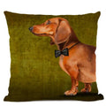 Axyaa Dachshund & Bulldog Cotton Linen Pillow Case - Cozy Home Decor