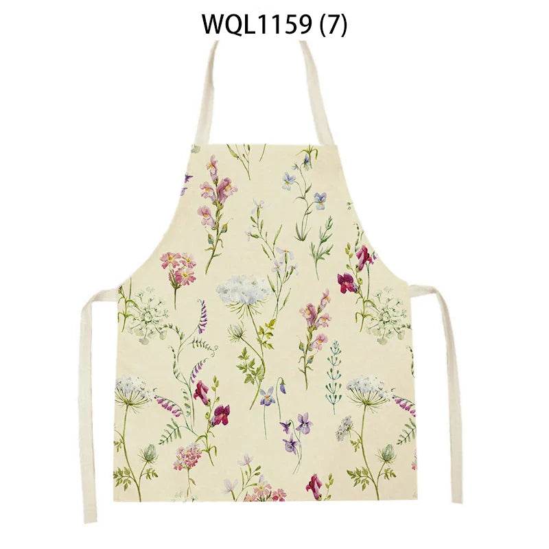 Axyaa Green Leaves Kitchen Apron - Elegant Floral Cooking & Baking Chef Apron