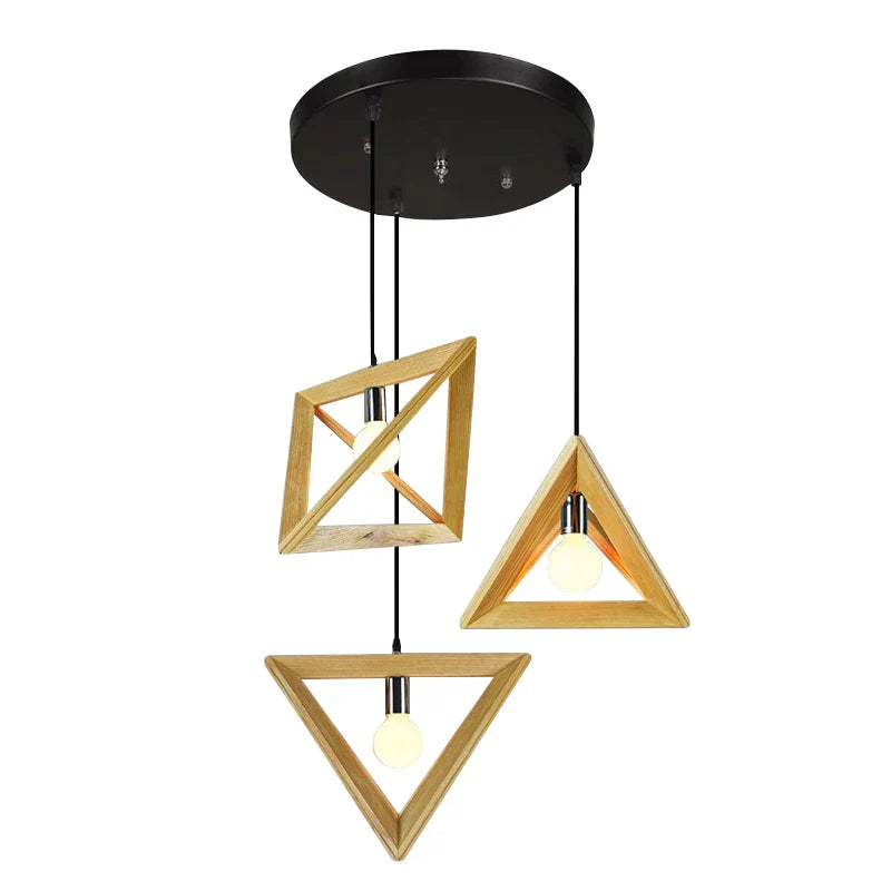 Axya Solid Wood Triangle Pendant Light for Home Décor and Lighting