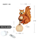 Axyaa Nordic Resin Wall Lamps - Squirrel Owl Light Fixtures for Kids' Room & Study