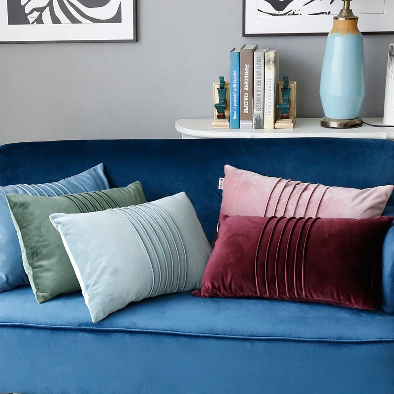 Axyaa Velvet Cushion Cover in Pink Blue Green Purple – 30x50cm