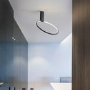 Axyaa Scandinavian Design LED Round Ceiling Lamp White Black Gold Aluminum Sconce