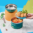 Axyaa Cute Duck Stainless Steel Ramen Bowl, Double-layer Kitchen Tableware