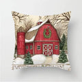 Axyaa Red Truck Christmas Tree Pattern Cushion Cover Home Decor 45X45CM