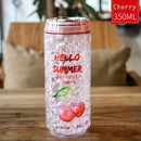 Axyaa Kawaii Fashion Cans Summer Ice Cup Plastic Water Bottle with Lid