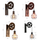 Axya Loft Industrial Pulley Wall Lamp Light Shade Iron Sconce