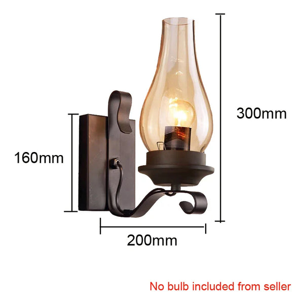 Axyaa Industrial Glass Wall Light for Restaurant Corridor Bedroom Living Room