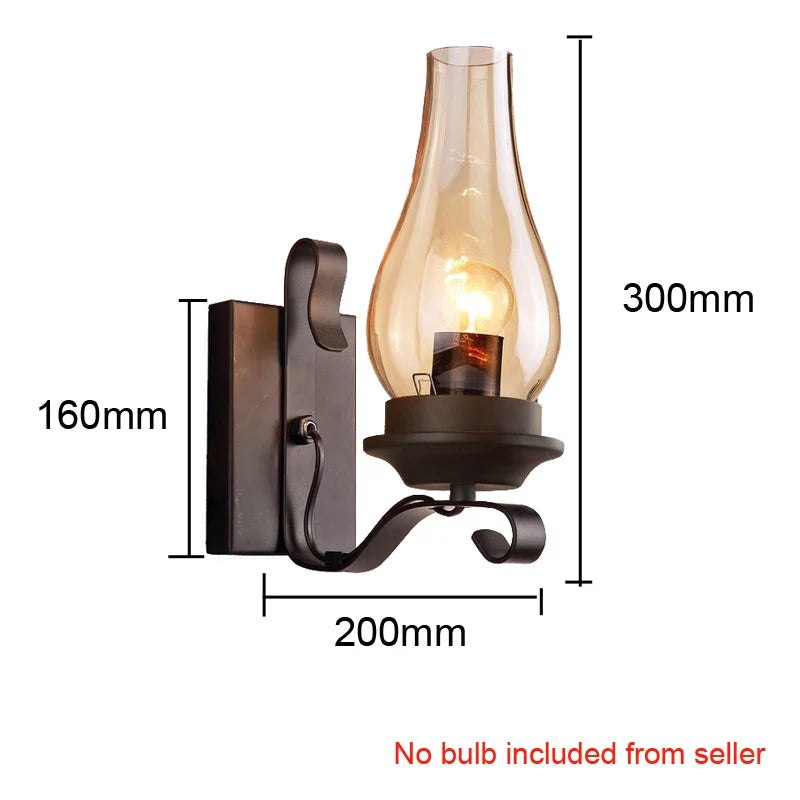 Axyaa Industrial Glass Wall Light for Restaurant Corridor Bedroom Living Room