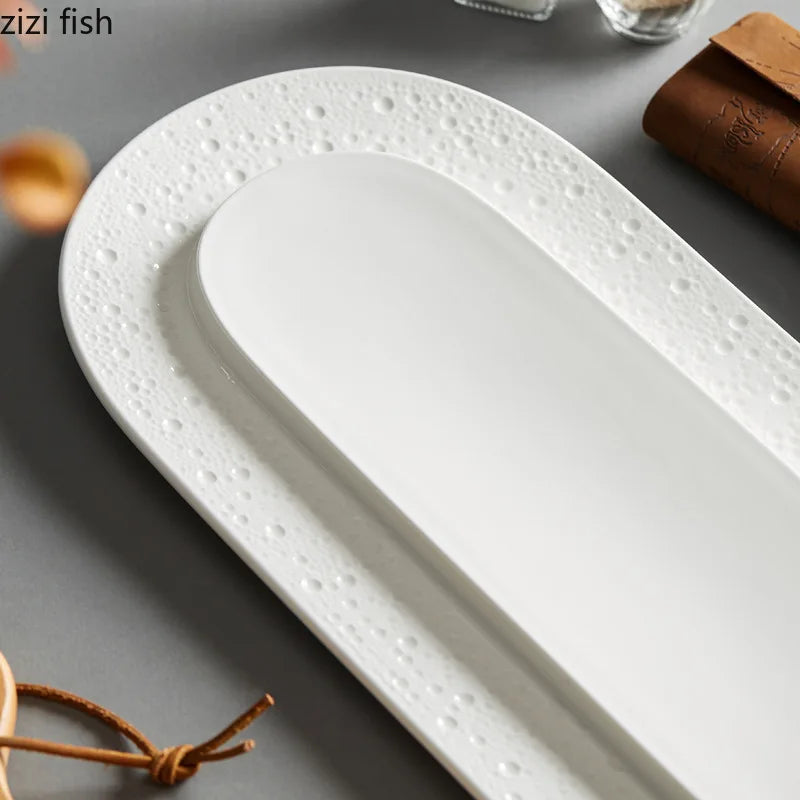 Axya Ceramic Snack Plate Set for Dining Table and Sushi Serving