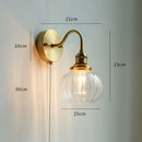 Axyaa Flower Glass Copper Wall Sconce LED Light with Pull Chain Switch