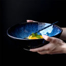 Axya Blue Ceramic Bowls | Nordic Style | Set of 3 | Restaurant Tableware