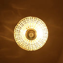 Axyaa Vintage Crystal Ceiling Lamp Bronze Metal LED 220V E27 for Home Hotel Bedroom