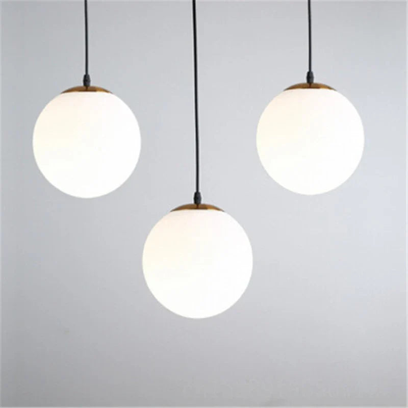 Modern Gold Glass Ball Pendant Lamp by Axya: LED Ceiling Fixture for Living Room Bedroom