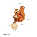 Axyaa Nordic Resin Wall Lamps - Squirrel Owl Light Fixtures for Kids' Room & Study