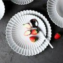 Axya Gray Petal Ceramic Dinner Plate Kitchen Tray Bowl Soup Cook Tool
