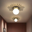 Nordic Sun Design Glass Ceiling Light in Gold Metal Finish by Axyaa