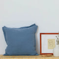 Axyaa Fringed Cotton Linen Cushion Cover 50x50cm Solid Pillow for Home Decor