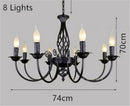 Axyaa Farmhouse Iron Chandelier: Modern Black White Lighting Fixture