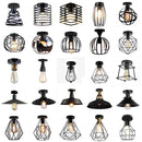 Retro Industrial Metal Frame Ceiling Light by Axyaa for Hallway Kitchen Lighting