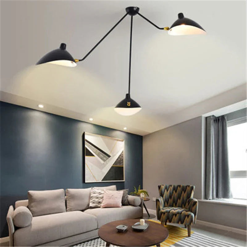 Axyaa Black Spider Serge Mouille Ceiling Lamp for Bedroom Hotel Living Room