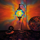 Axyaa Vintage Turkish Mosaic Swan Table Lamp Glass Handcrafted Art Deco Bed Light