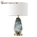 Axyaa Glazed Crystal Table Lamp: Modern Luxury for Bedroom and Living Room