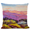 Axyaa Landscape Oil Painting Throw Pillow Cover, Trees Flowers Pastoral Decor, 45x45CM