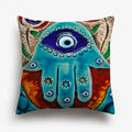 Axyaa Watercolor Turkish Evil Eye Cushion Cover Arabian Girl Portrait Pillow Case
