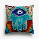 Axyaa Watercolor Turkish Evil Eye Cushion Cover Arabian Girl Portrait Pillow Case