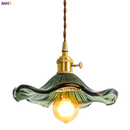 Axyaa Nordic Glass LED Pendant Light - Colorful Copper Hanging Lamp for Bedroom