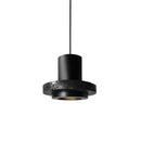 Axya Black Travertine Terrazzo Pendant Light: Industrial Post-Modern Hat Light