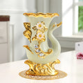 Axyaa Gold Glass Vase Light Luxury Decor for Modern Living Rooms