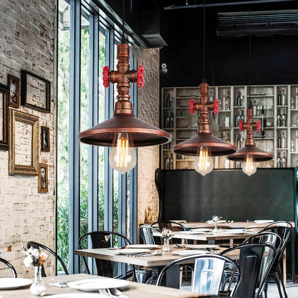 Axya Industrial Pendant Light: Retro Loft Water Pipe Ceiling Hanging Lamp, Home Lighting Fixture