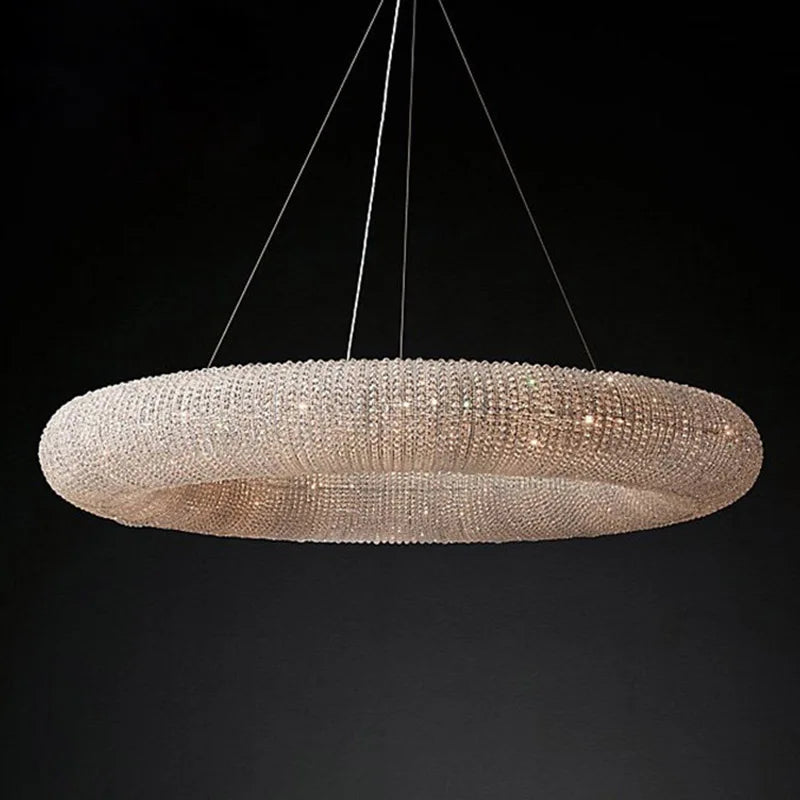 Axyaa Crystal LED Chandelier for Home Indoor Lighting