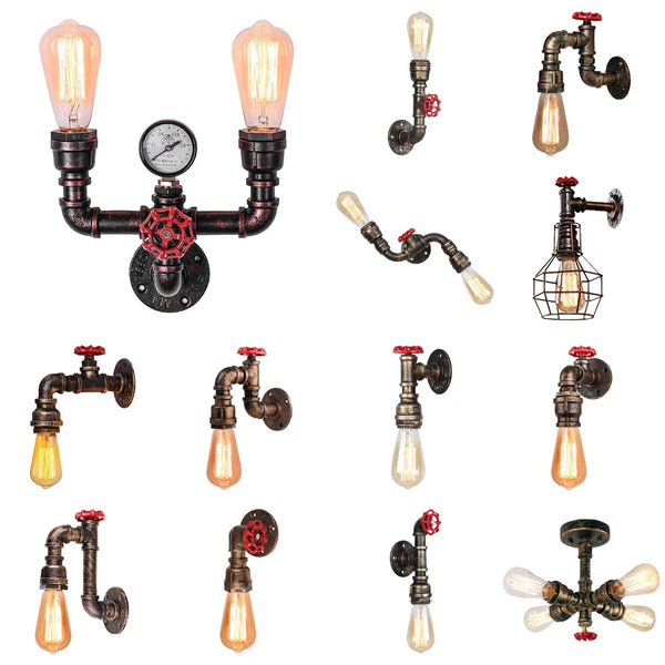Axya Industrial Water Pipe Wall Light for Home Decor