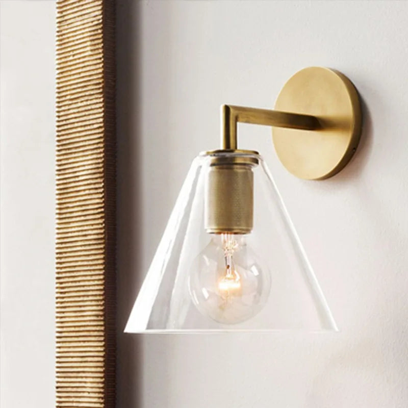 Axyaa Modern Nordic Designer Glass Wall Lamps for Bedroom and Artistic Home Decor