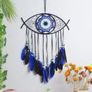 Axyaa Evil Eye Dream Catcher Wall Hanging Blue Feather Boho Room Decor