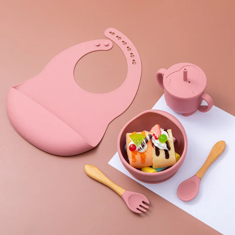 Axya Silicone Baby Feeding Set: Bowl, Spoon, Non-Slip, BPA-Free
