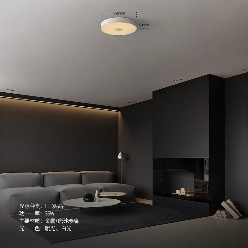 Axyaa Ultra-thin Tempered Glass LED Ceiling Light, 36W Dustproof Lamp for Living Room & Bedroom