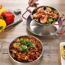 Axyaa Stainless Steel Cookware Set with Double Handles & Storage Tray