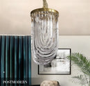 Axyaa Black Gold Glass Tube Chandelier LED Ceiling Lamp for Modern Nordic Luxury