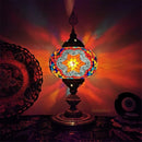 Axyaa Vintage Mosaic Glass Table Lamp Handcrafted Art Deco Bedside Night Light