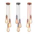 Axyaa 3-Head LED Pendant Lamp Industrial Ceiling E27 Retro Kitchen Bedroom Hanging Lights