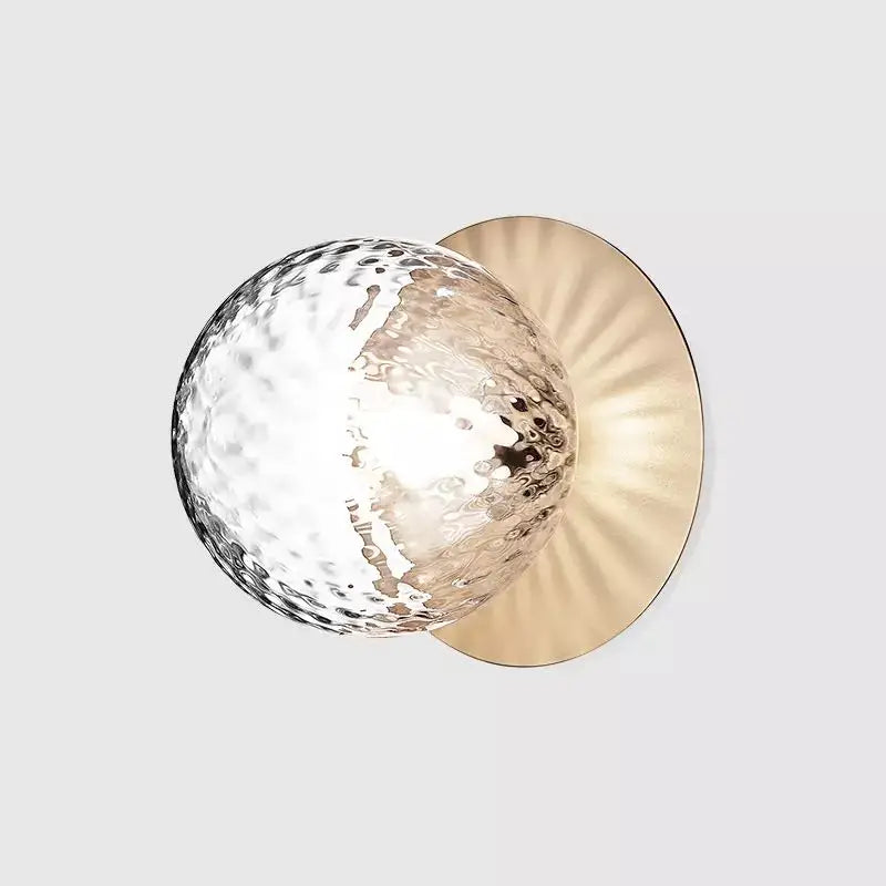 Axyaa Round Glass Wall Lamp: Nordic LED Light for Bedroom and Entryway