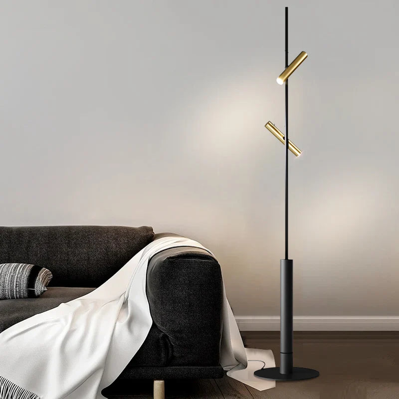 Axyaa Nordic Minimalist LED Spotlight Floor Lamp for Modern Living Room and Bedroom