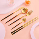 Axyaa Stainless Steel Cutlery Set - Chopsticks, Forks, Spoons, Knife - Kitchen Tableware