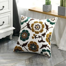 Axyaa Ethnic Style Embroidery Canvas Pillow Cover 45x45cm Square for Sofa Bed