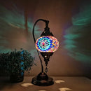 Axyaa Turkish Mosaic Table Lamp: Handcrafted Vintage Art Deco Glass Bedside Light